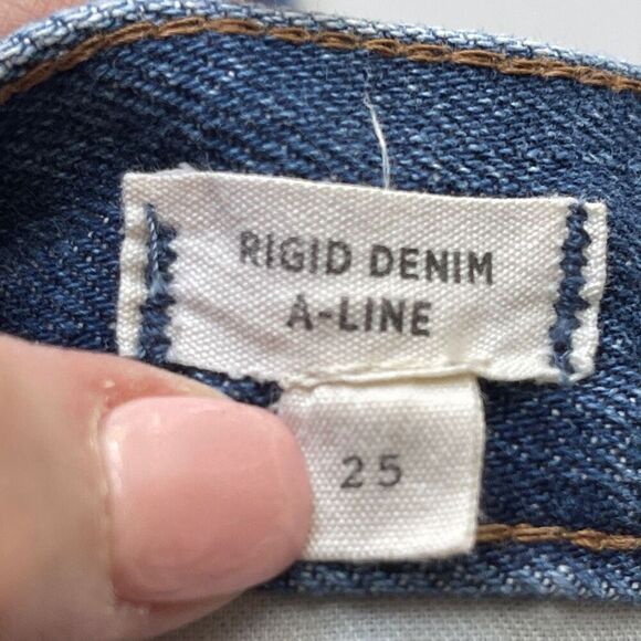 MADEWELL Lakeline Wash Eco Edition Rigid Denim A Line Mini Skirt Blue 25‎ - Picture 8 of 9